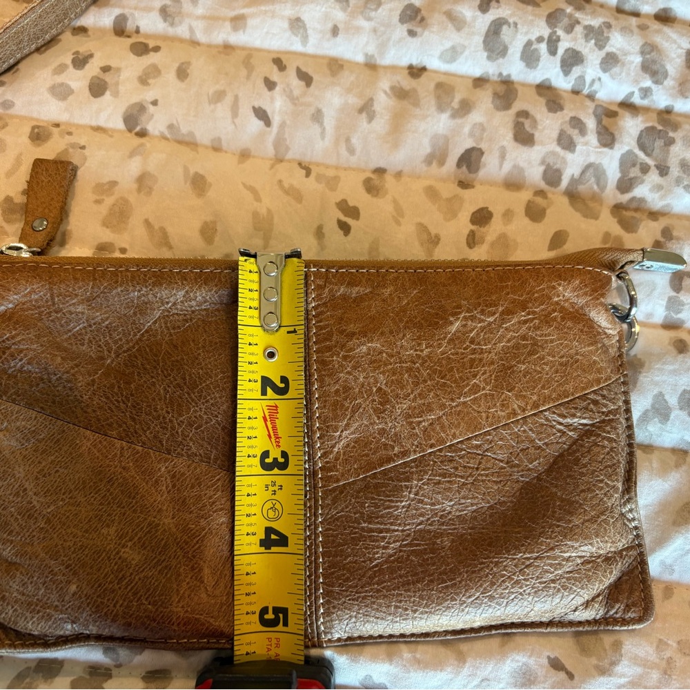 Brown Genuine Leather Crossbody Bag with adjustable shoulder strap. Cross posted - Picture 9 of 9